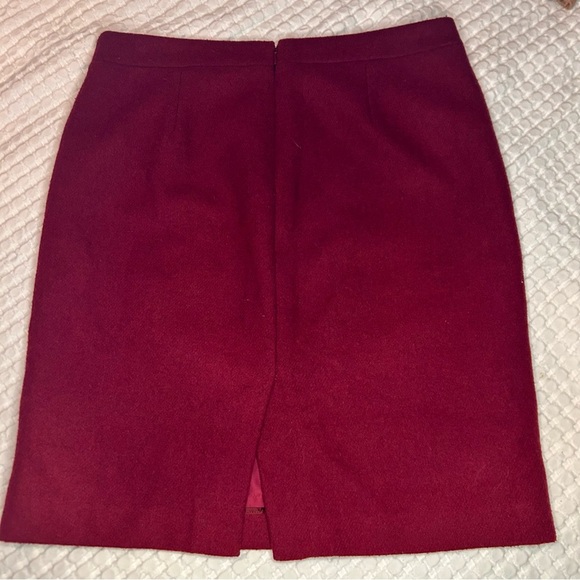 J.Crew Mercantile Burgundy Wool Blend Pencil Skirt Women’s Size 10 - Picture 2 of 6